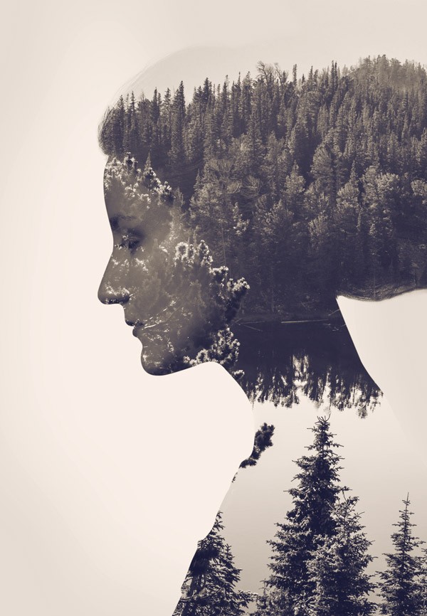 Ronan Murphy, double-exposure portrait