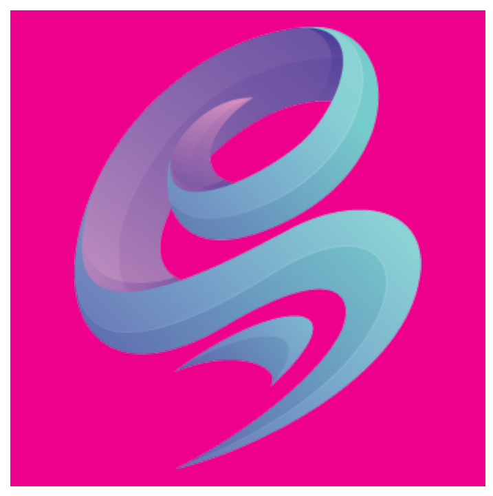 Abstract gradient ribbon monogram mark