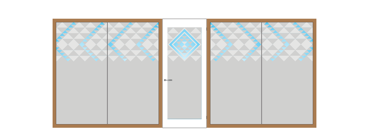 Paraparaumu College entrance door and window printed frosting proof